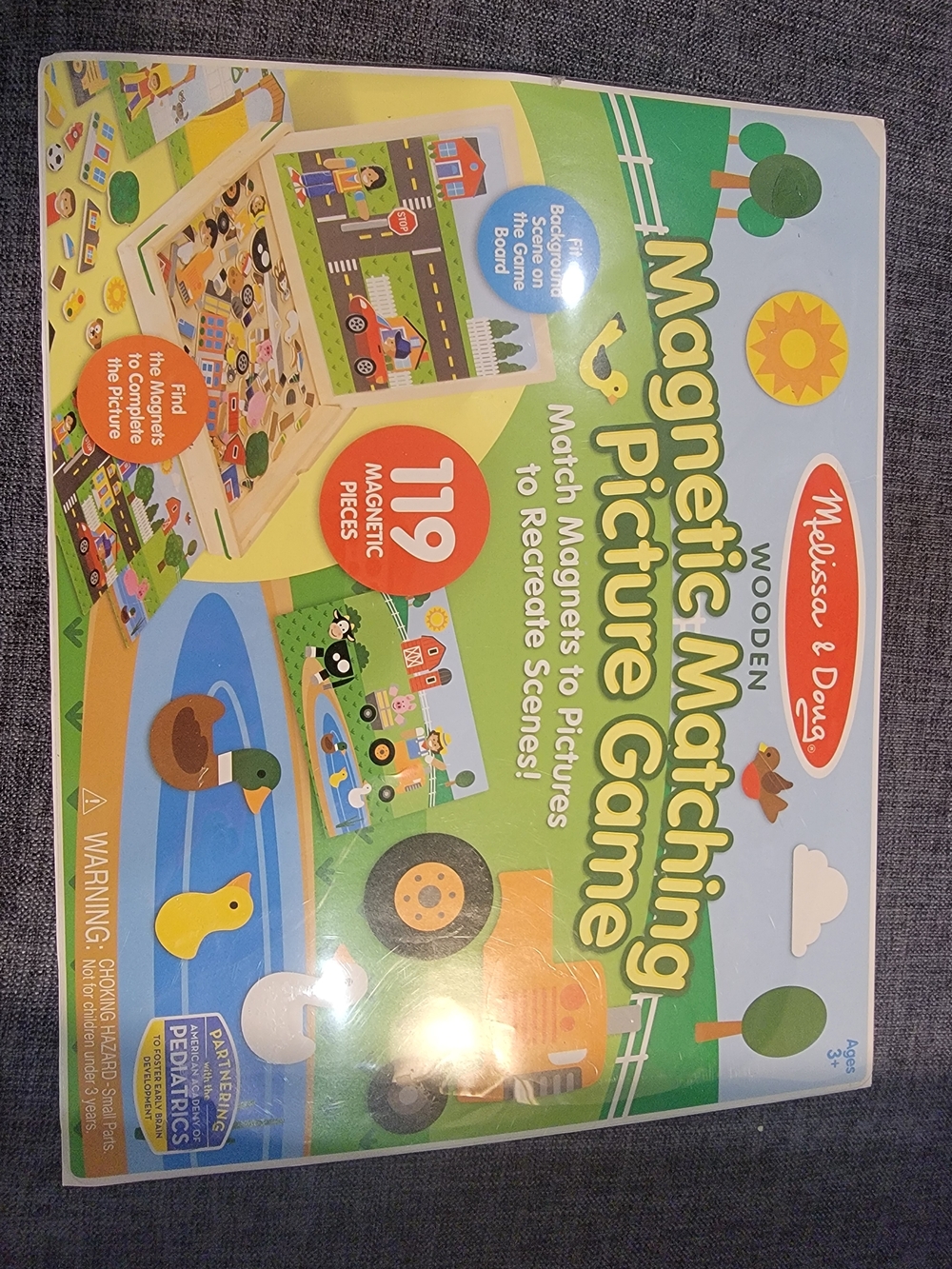 Melissa & Doug Magnetic Matching Picture Game - Green, Yellow, Blue, Orange